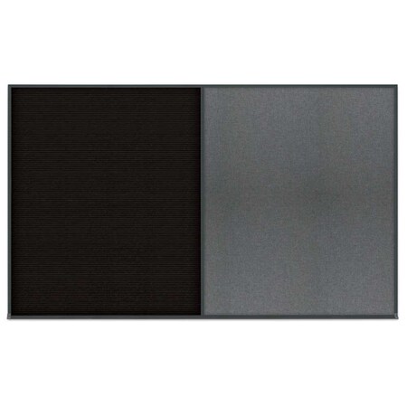 United Visual Products Single Door Radius Corkboard, 36"x36", Hea, UV7012RC-BLACK-AMETHY UV7012RC-BLACK-AMETHY